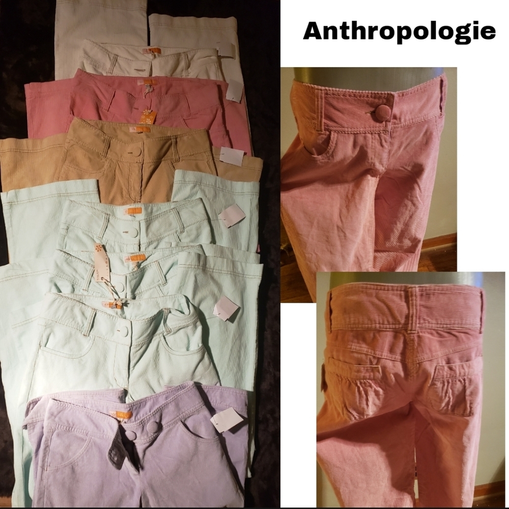 Anthropologie "Tulle" wide leg corduroy pants - Picture 1 of 5